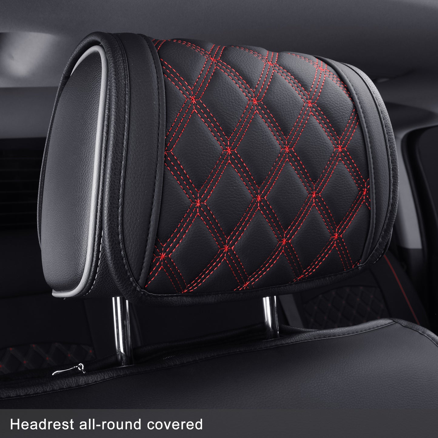 LUCKYMAN CLUB Chevy Silverado GMC Sierra Truck Seat Covers Trail Boss Z71 Pickup 2007-2024 1500 2500HD 3500HD Crew Double Extended Cab Waterproof Leather