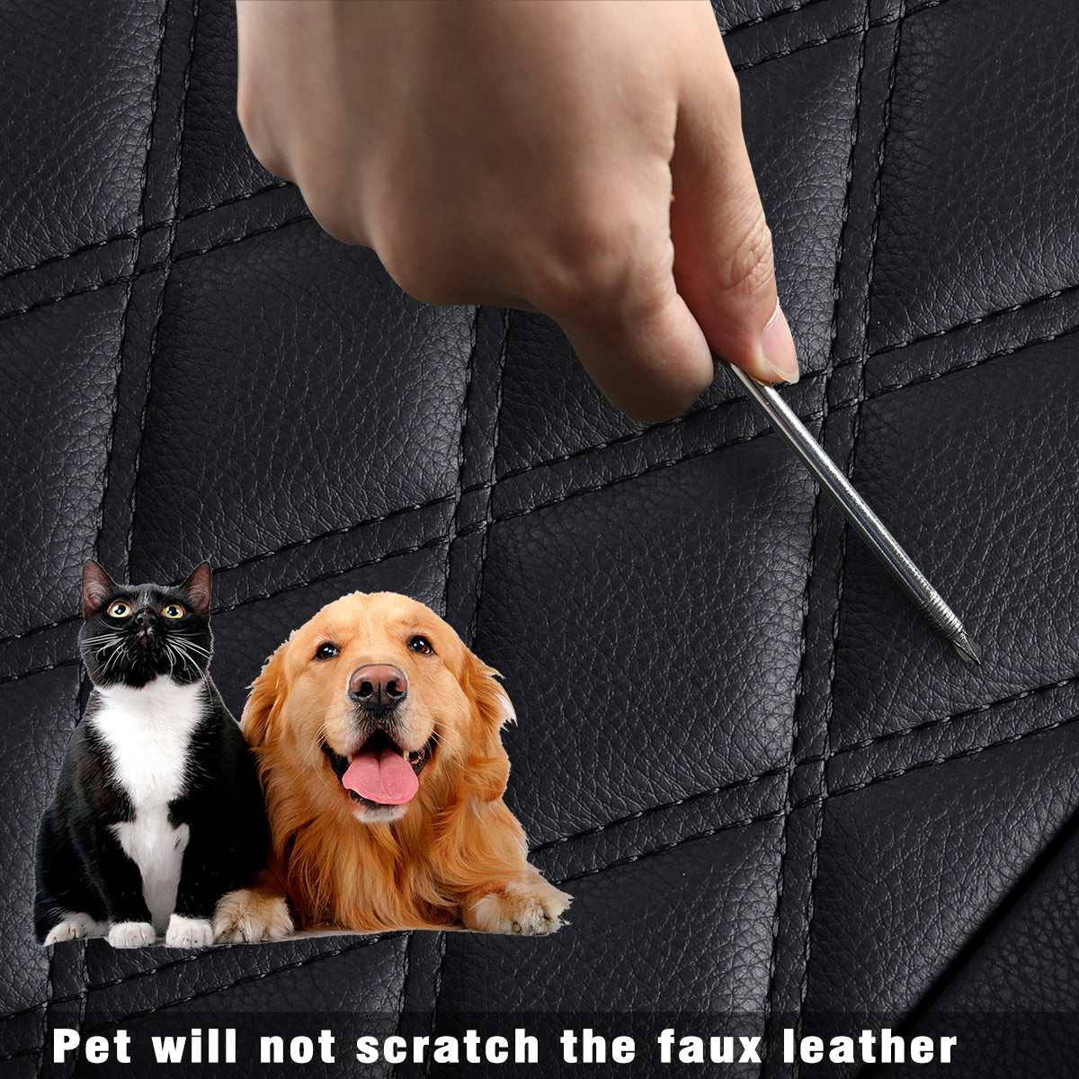 LUCKYMAN CLUB 2018-2024 Titan-Sitzbezüge aus Leder, passend für Nissan .SV. PRO-4X. Platinum Reserve .S. SL. Crew Caba und Extended Cab&Regular Cab Truck, wasserdichter Sitzbezug