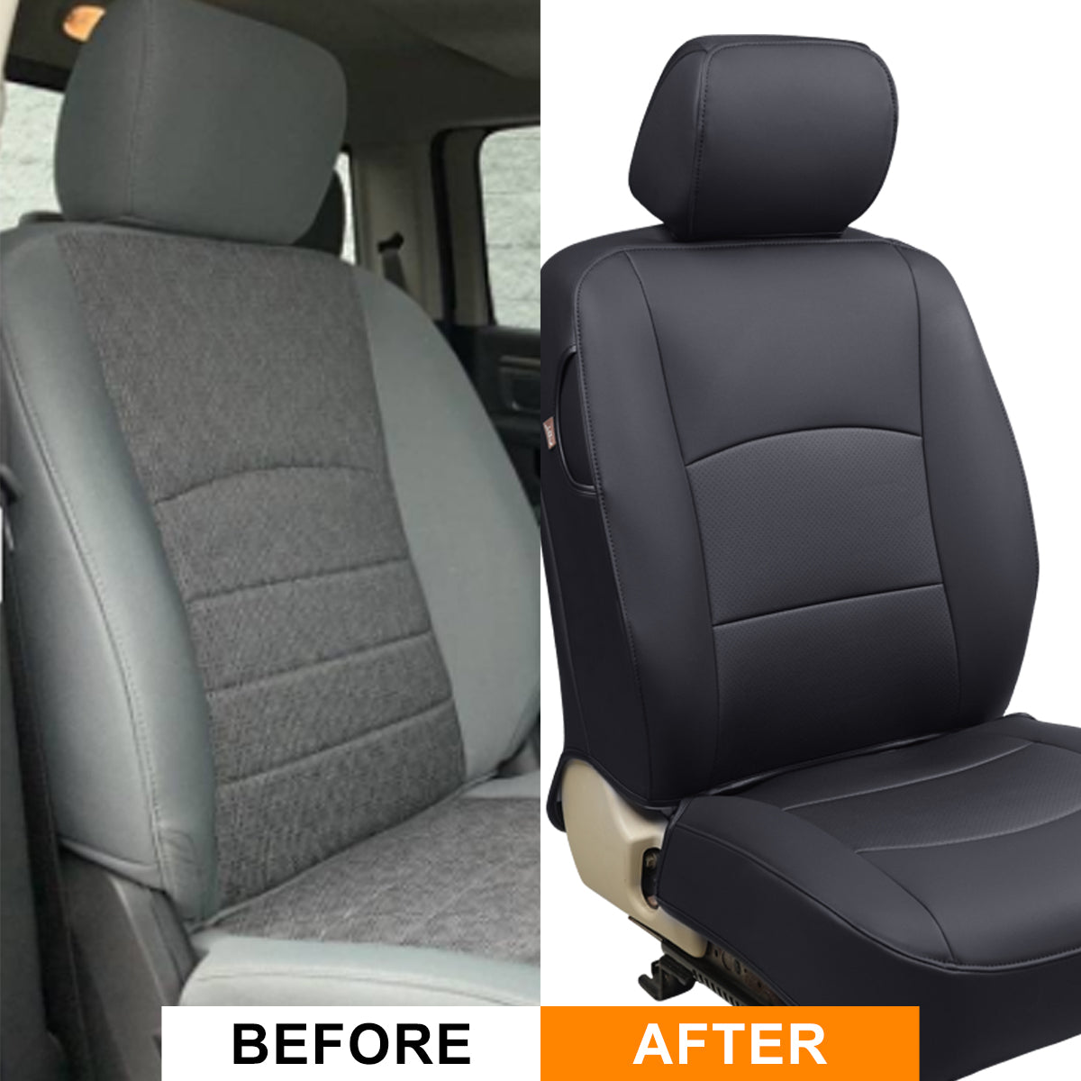 LUCKYMAN CLUB Ram 1500 2011-2019 2020 2021 2022 2023 2024 Crew Cab Waterproof Seat Covers FullSet, Custom Fit Ram Bighorn Laramie Limited Rebel Longhorn Pickup with 4/6 Split Rear Seat