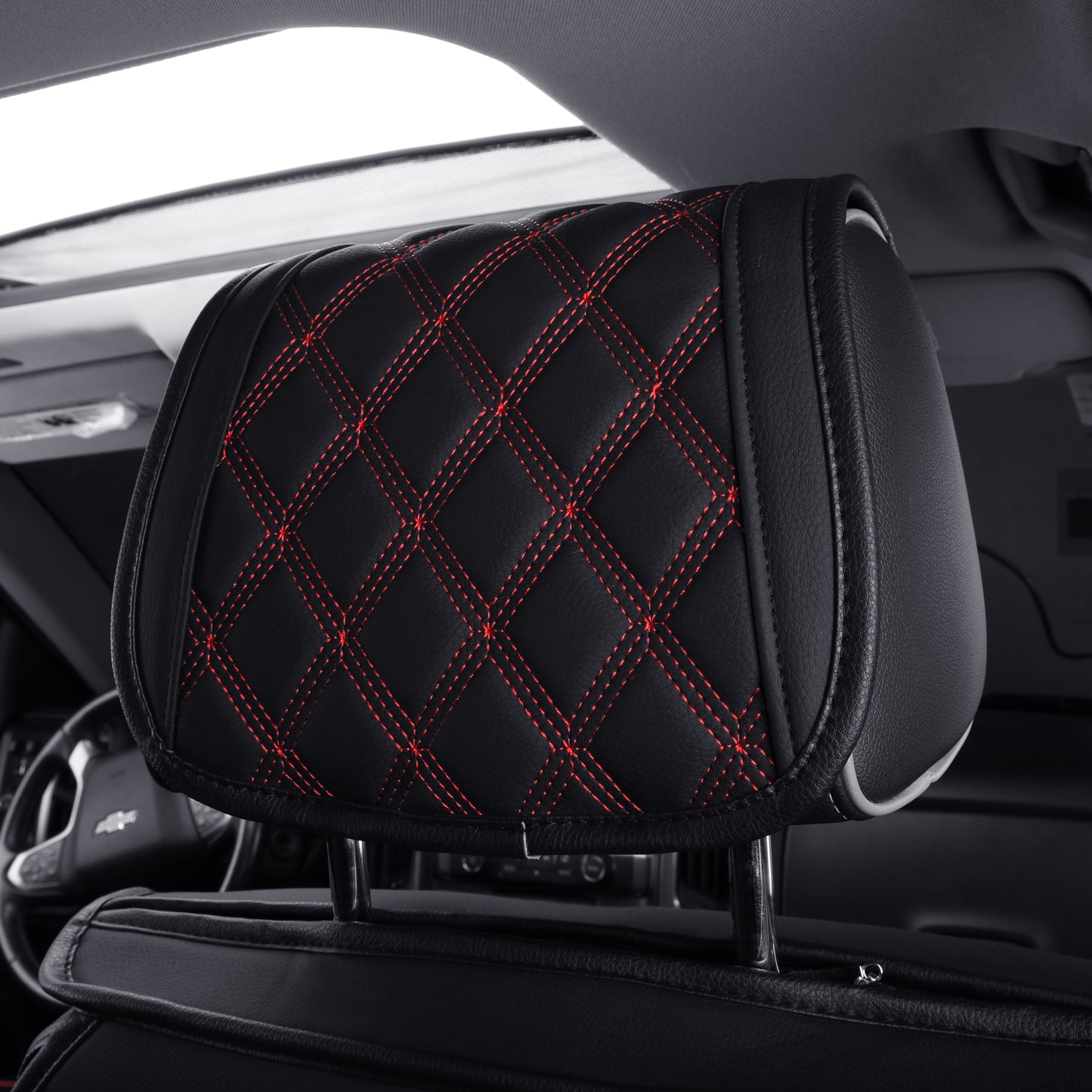 LUCKYMAN CLUB Chevy Silverado GMC Sierra Truck Seat Covers Trail Boss Z71 Pickup 2007-2024 1500 2500HD 3500HD Crew Double Extended Cab Waterproof Leather
