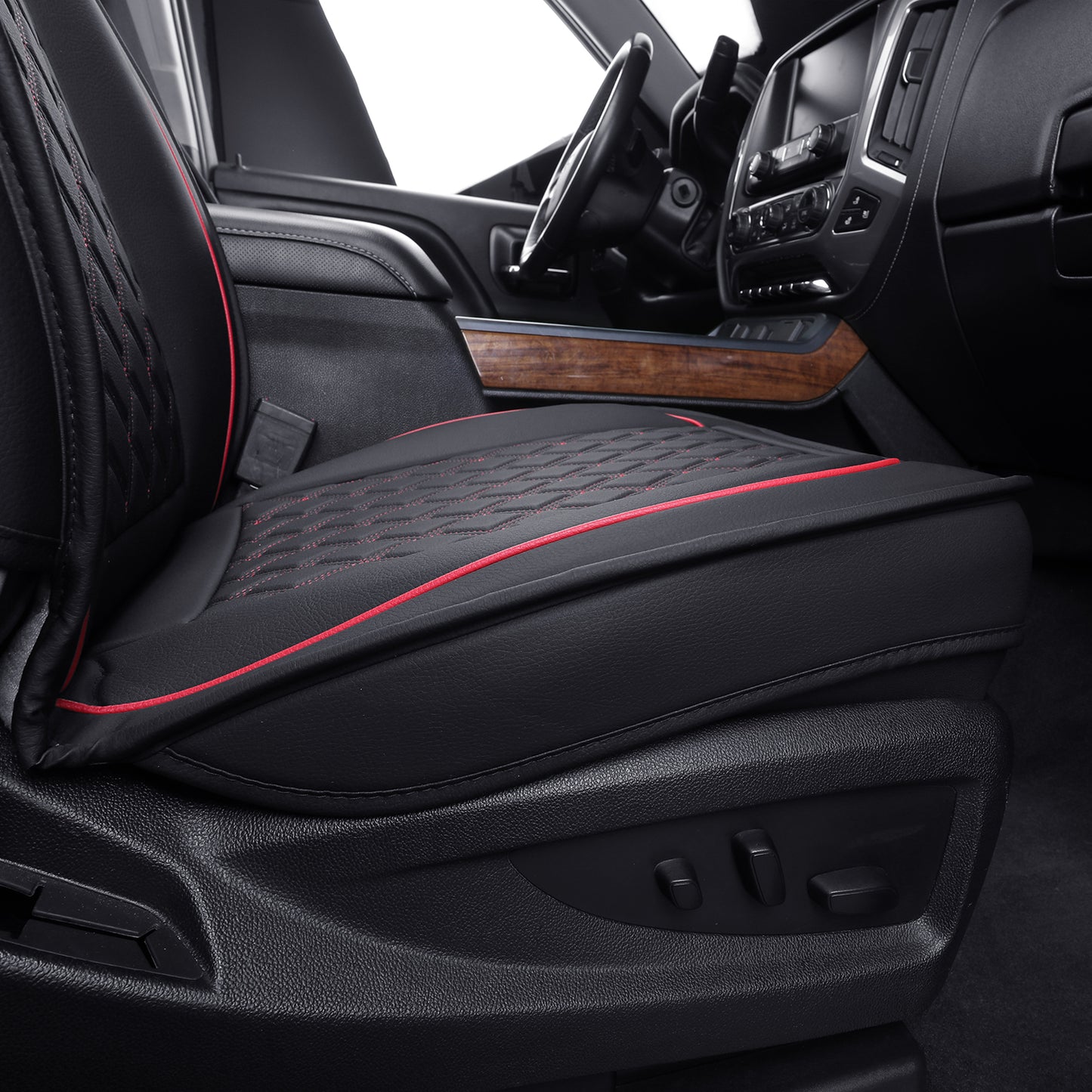 LUCKYMAN CLUB Chevy Silverado GMC Sierra Truck Seat Covers Trail Boss Z71 Pickup 2007-2024 1500 2500HD 3500HD Crew Double Extended Cab Waterproof Leather