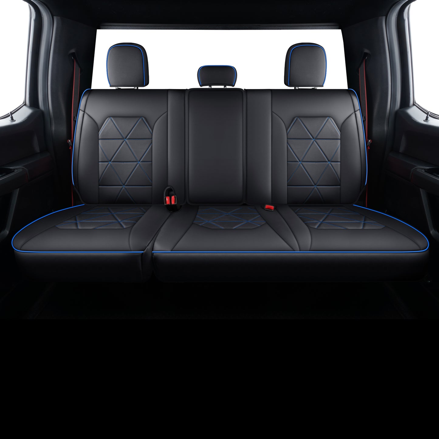 LUCKYMAN CLUB F150 Seat Covers For 2015-2024 F150 CrewCab&2017-2020 F250,F350,F450 CrewCab Waterproof Faux leather