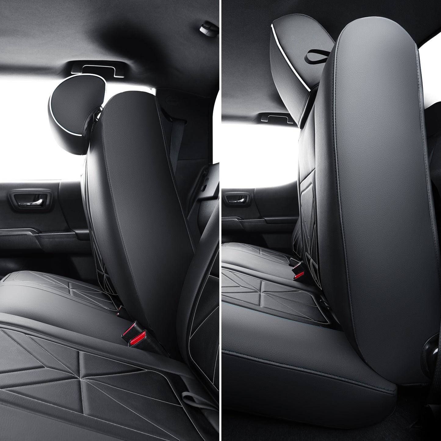 LUCKYMAN CLUB 2005-2023 Tacoma Seat Covers Custom Double Cab,Waterproof leather seat cover, all seasons including trims like SR, SR5, Limited, TRD Off Road, TRD Pro, TRD Sport, etc. comfortable and breathable