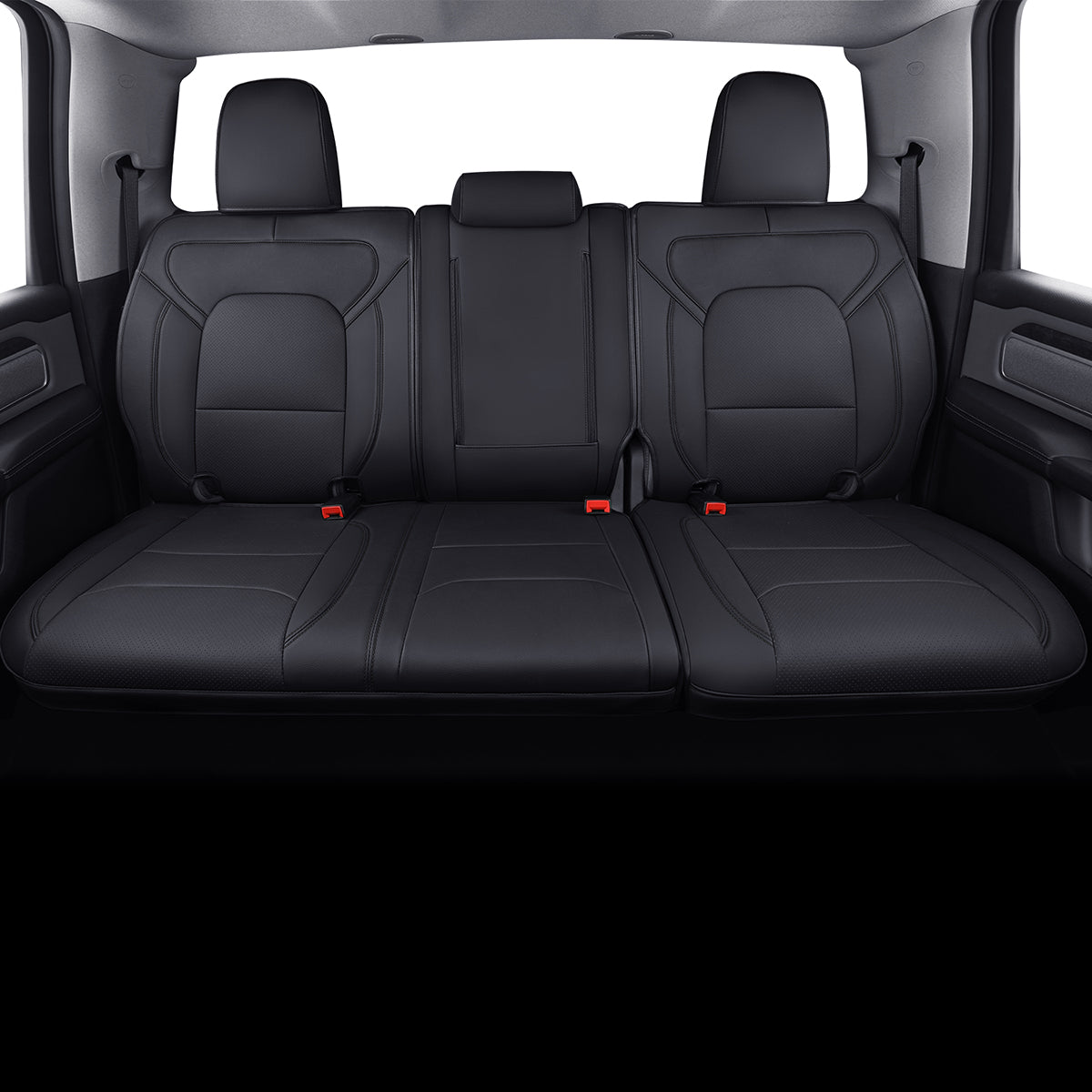 LUCKYMAN CLUB Ram 1500 2011-2019 2020 2021 2022 2023 2024 Crew Cab Waterproof Seat Covers FullSet, Custom Fit Ram Bighorn Laramie Limited Rebel Longhorn Pickup with 4/6 Split Rear Seat