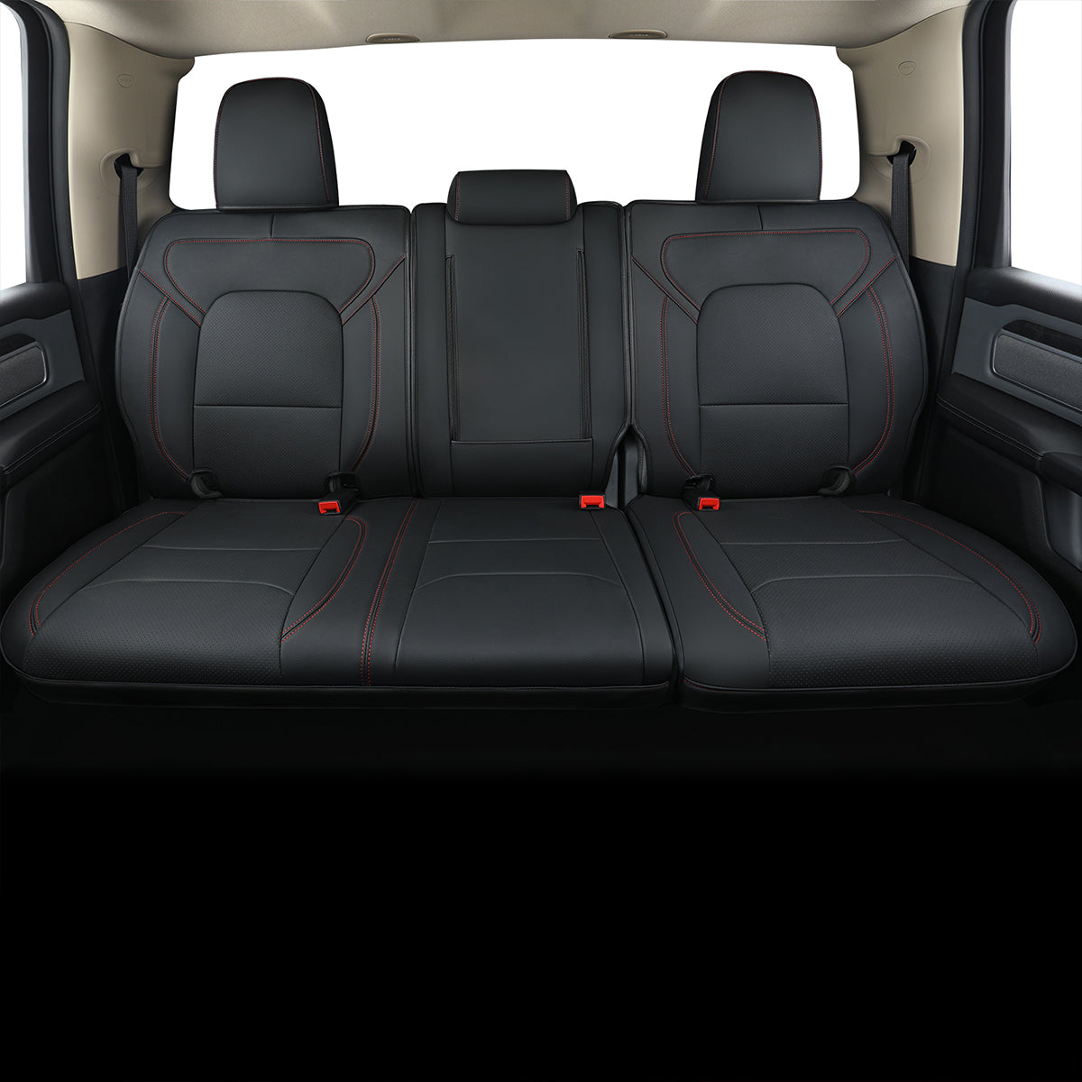 LUCKYMAN CLUB Ram 1500 2011-2019 2020 2021 2022 2023 2024 Crew Cab Waterproof Seat Covers FullSet, Custom Fit Ram Bighorn Laramie Limited Rebel Longhorn Pickup with 4/6 Split Rear Seat