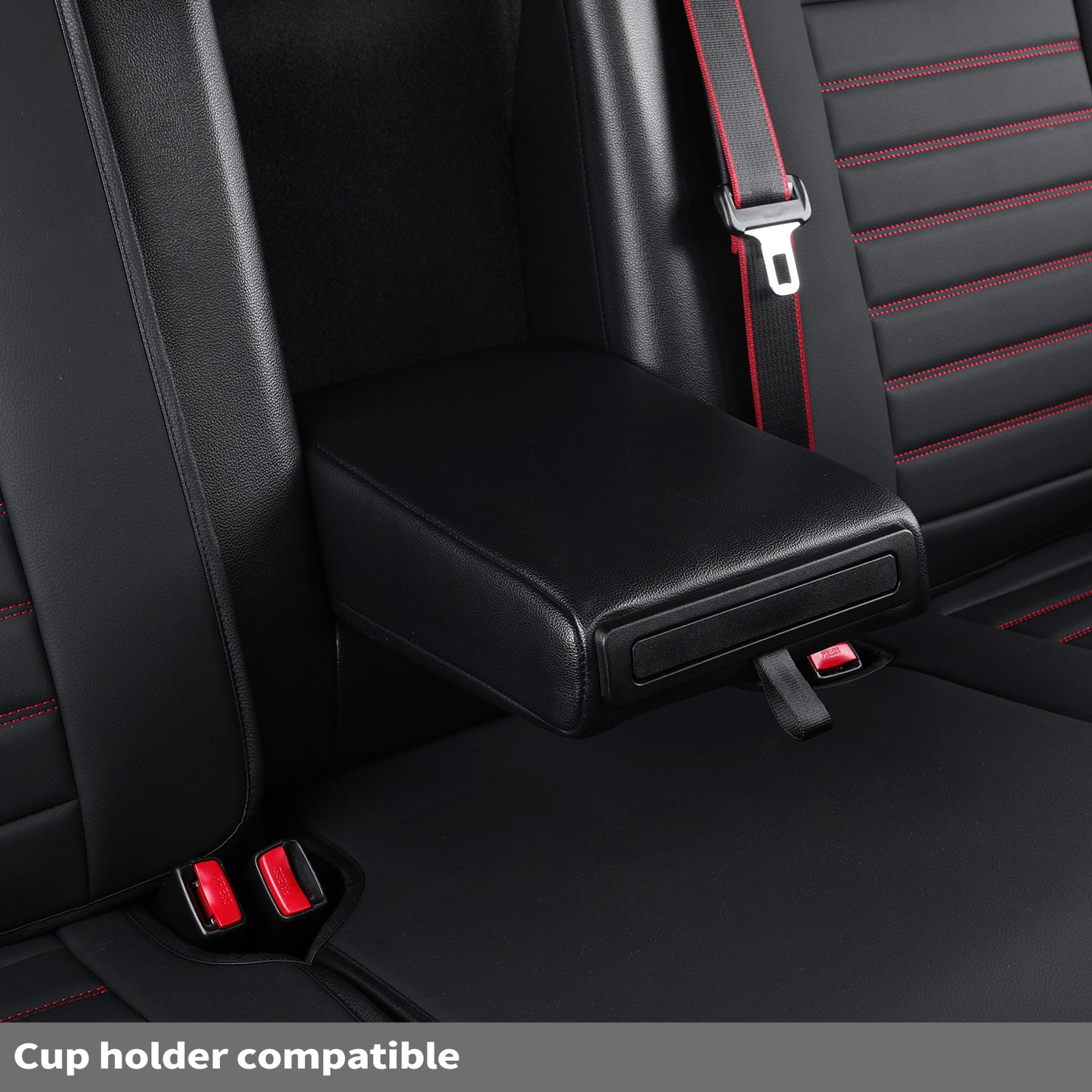 LUCKYMAN CLUB For F150 Faux Leather Seat Covers, For F150 2009-2024 Super Crew Super Cab Regular Cab 2017-2023 For F250 F350 F450 Super Duty Crew Cab
