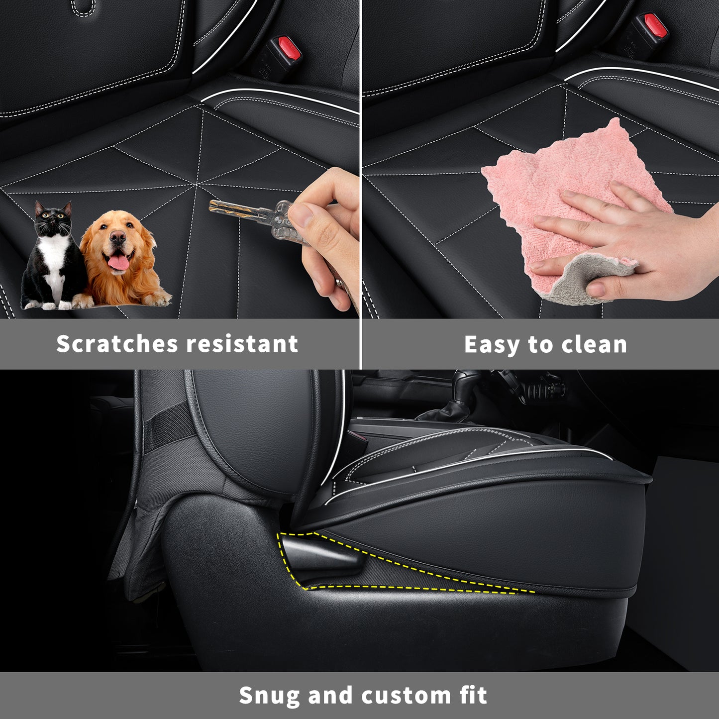 LUCKYMAN CLUB 2005-2023 Tacoma Seat Covers Custom Double Cab,Waterproof leather seat cover, all seasons including trims like SR, SR5, Limited, TRD Off Road, TRD Pro, TRD Sport, etc. comfortable and breathable