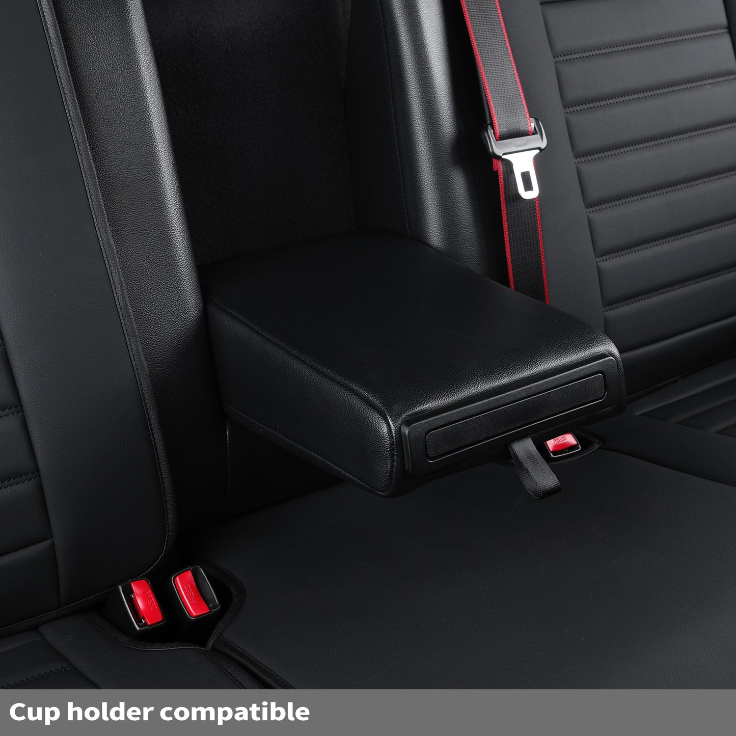 LUCKYMAN CLUB For F150 Faux Leather Seat Covers, For F150 2009-2024 Super Crew Super Cab Regular Cab 2017-2023 For F250 F350 F450 Super Duty Crew Cab
