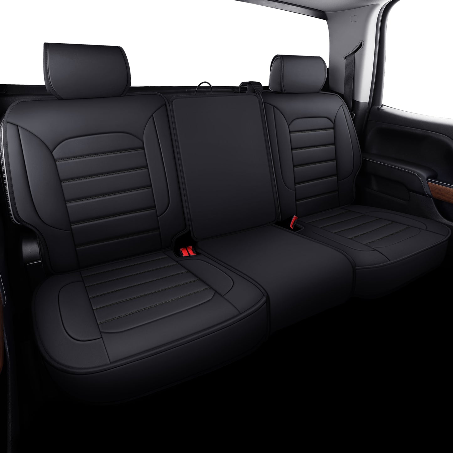 LUCKYMAN CLUB Silverado Seat Covers Fit for 2007-2024 Chevy Silverado Sierra 1500/2500 HD / 3500 HD Crew,Double,Extended Cab with Water Proof Faux Leather