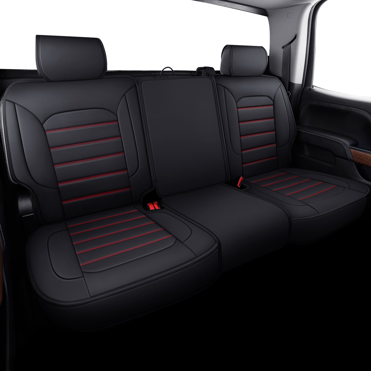 LUCKYMAN CLUB Silverado Seat Covers Fit for 2007-2024 Chevy Silverado Sierra 1500/2500 HD / 3500 HD Crew,Double,Extended Cab with Water Proof Faux Leather