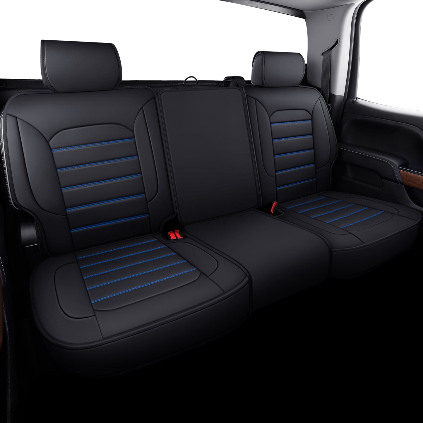 LUCKYMAN CLUB Silverado Seat Covers Fit for 2007-2024 Chevy Silverado Sierra 1500/2500 HD / 3500 HD Crew,Double,Extended Cab with Water Proof Faux Leather