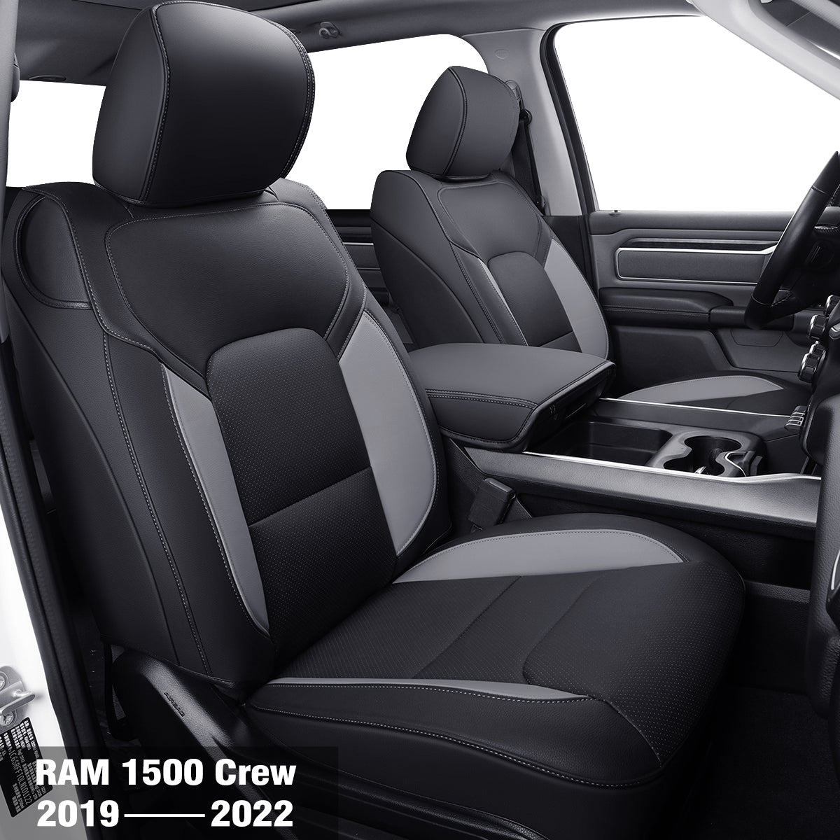 LUCKYMAN CLUB Ram 1500 2011-2019 2020 2021 2022 2023 2024 Crew Cab Waterproof Seat Covers FullSet, Custom Fit Ram Bighorn Laramie Limited Rebel Longhorn Pickup with 4/6 Split Rear Seat