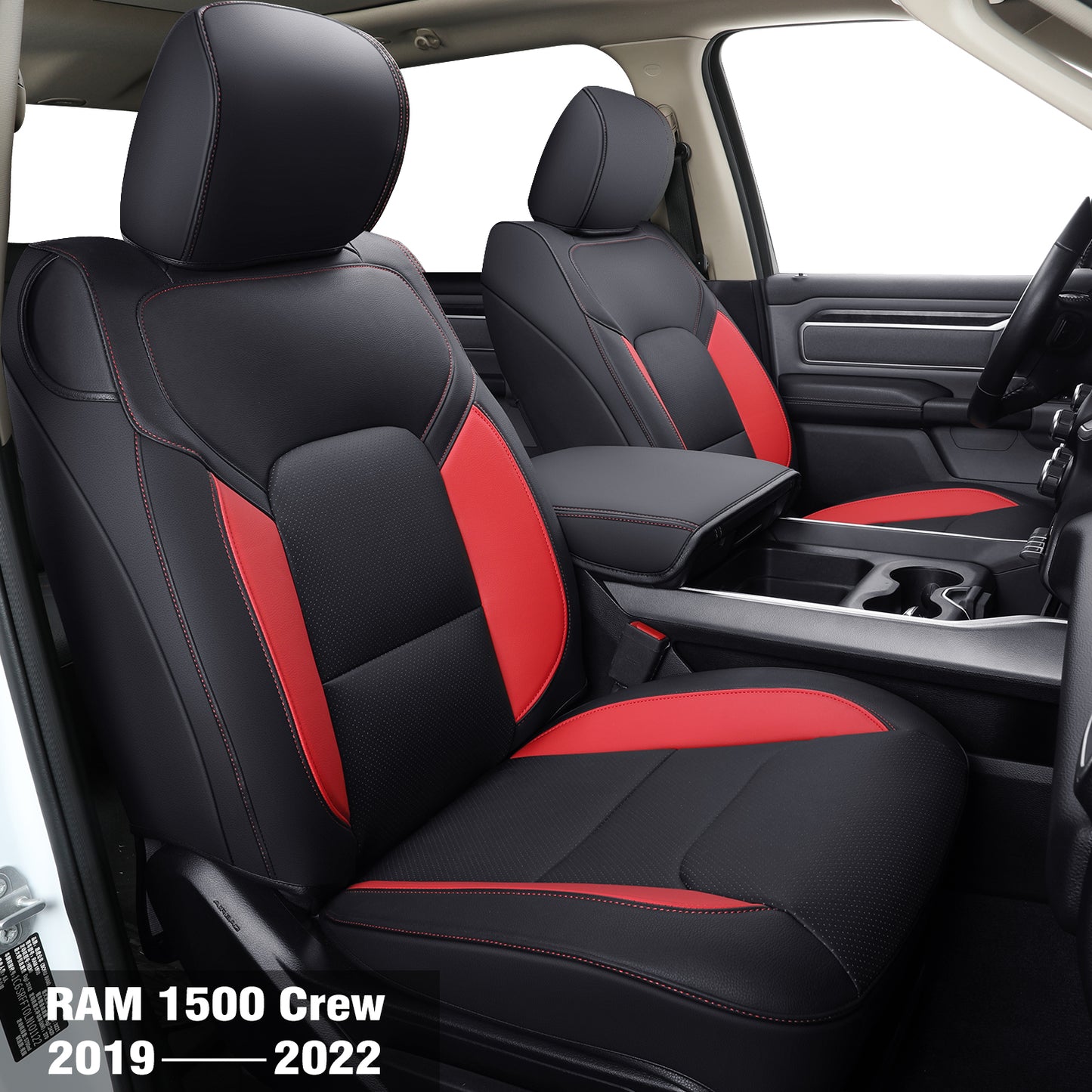 LUCKYMAN CLUB Ram 1500 2011-2019 2020 2021 2022 2023 2024 Crew Cab Waterproof Seat Covers FullSet, Custom Fit Ram Bighorn Laramie Limited Rebel Longhorn Pickup with 4/6 Split Rear Seat