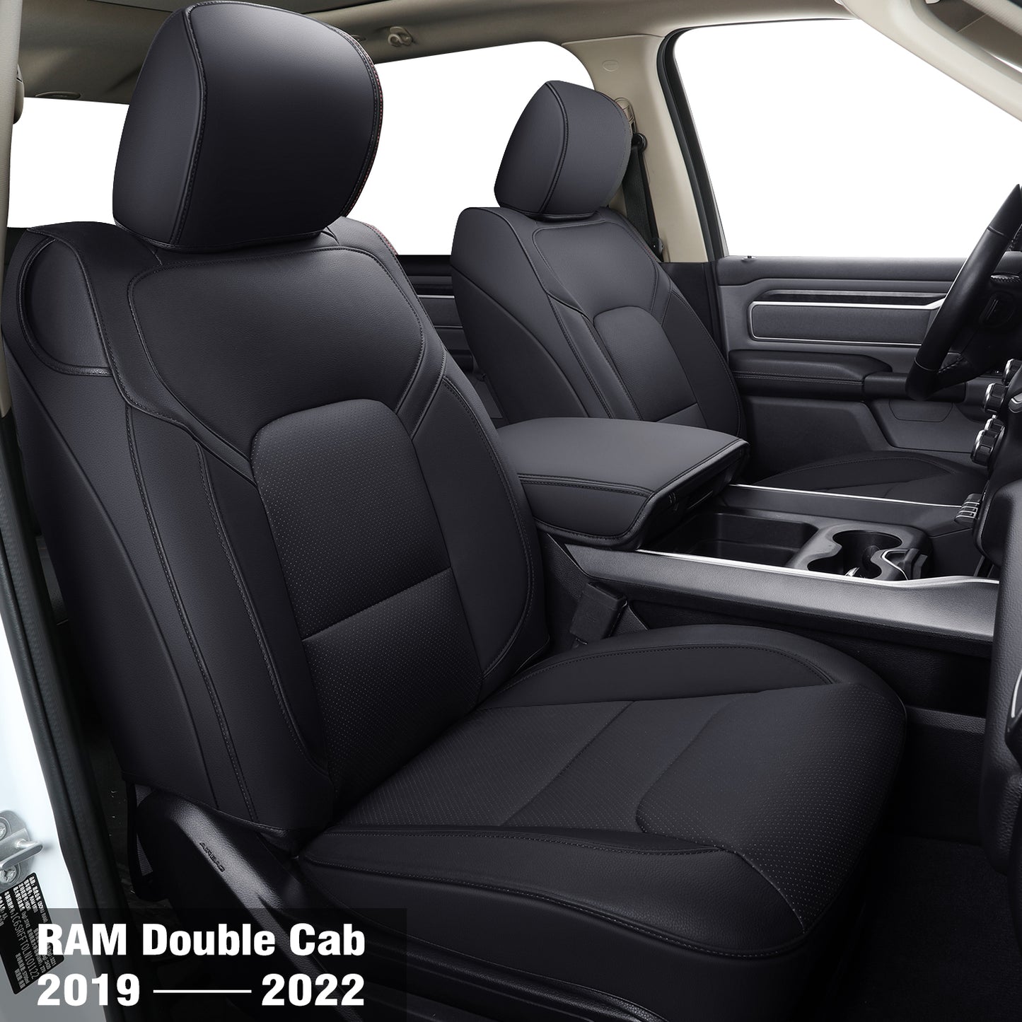 LUCKYMAN CLUB Ram 1500 2011-2019 2020 2021 2022 2023 2024 Crew Cab Waterproof Seat Covers FullSet, Custom Fit Ram Bighorn Laramie Limited Rebel Longhorn Pickup with 4/6 Split Rear Seat