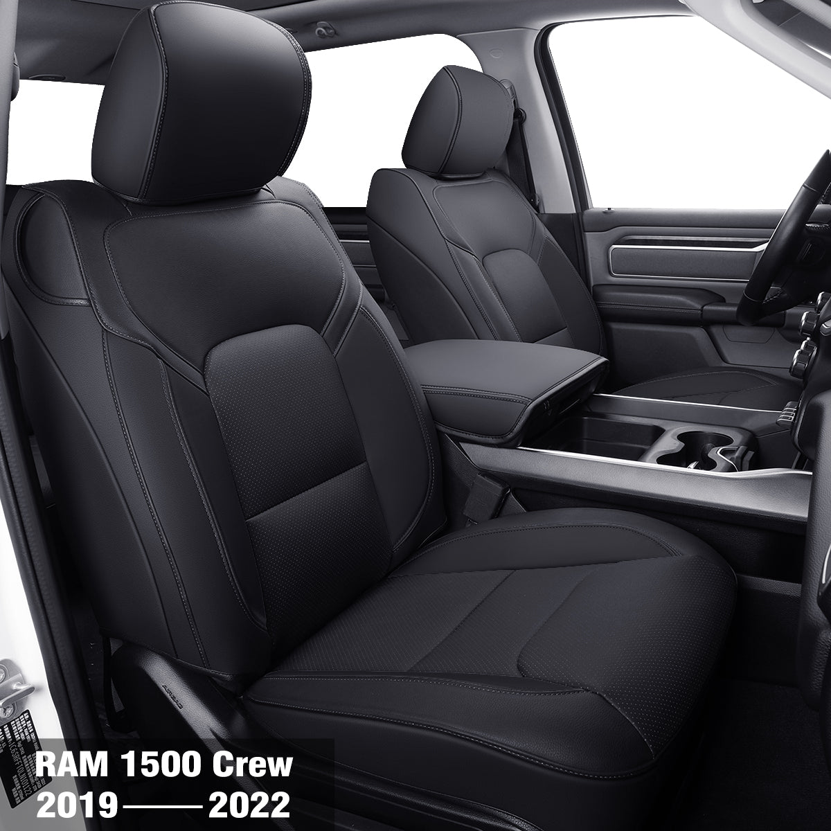 LUCKYMAN CLUB Ram 1500 2011-2019 2020 2021 2022 2023 2024 Crew Cab Waterproof Seat Covers FullSet, Custom Fit Ram Bighorn Laramie Limited Rebel Longhorn Pickup with 4/6 Split Rear Seat