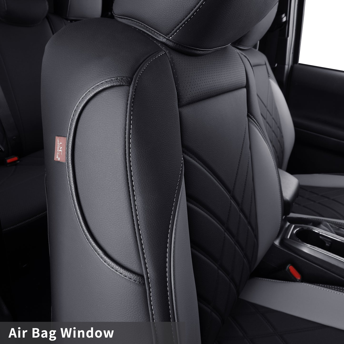 LUCKYMAN CLUB Tacoma Full Seat Covers, suitable for Tacoma 2016-2023 Seat covers for five persons double cab, artificial leather, four seasons available, breathable and comfortable
