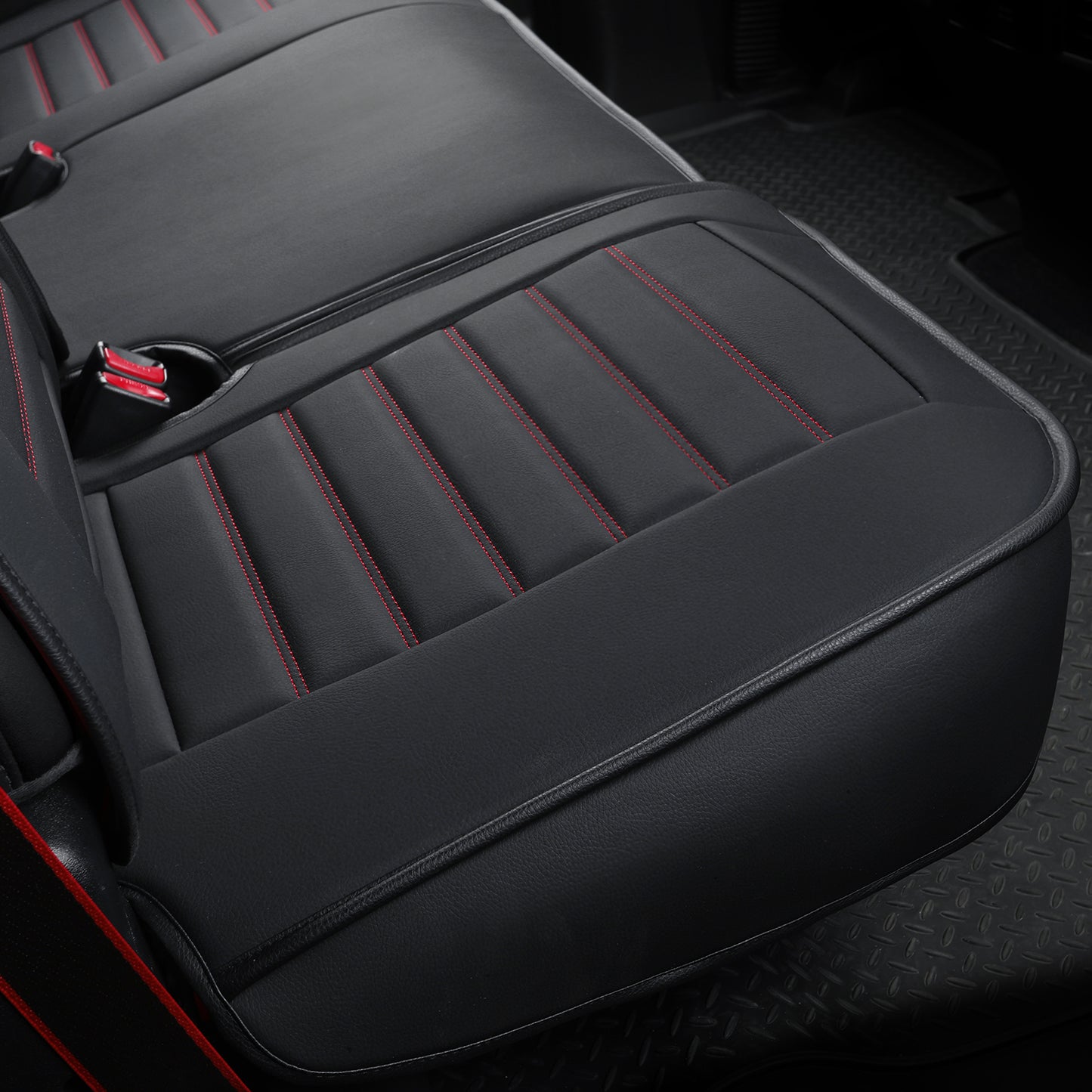 LUCKYMAN CLUB For F150 Faux Leather Seat Covers, For F150 2009-2024 Super Crew Super Cab Regular Cab 2017-2023 For F250 F350 F450 Super Duty Crew Cab