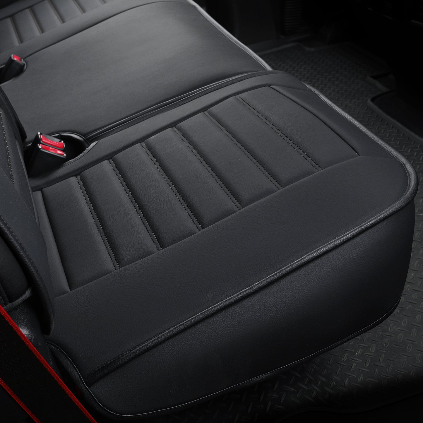 LUCKYMAN CLUB For F150 Faux Leather Seat Covers, For F150 2009-2024 Super Crew Super Cab Regular Cab 2017-2023 For F250 F350 F450 Super Duty Crew Cab