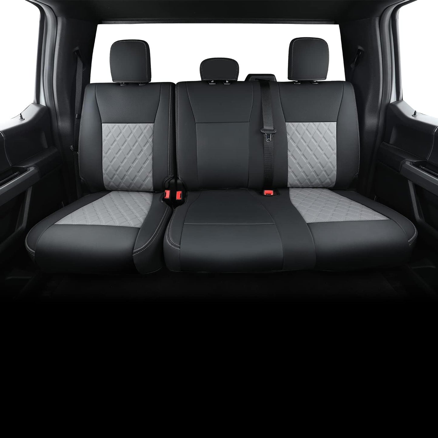 LUCKYMAN CLUB F150 SuperCrew 2009-2024 Custom Pickup Car Truck Seat Covers XLT, Waterproof Faux Leather, Full Coverage, Also Fit 2010-2024 F250/F350/F450