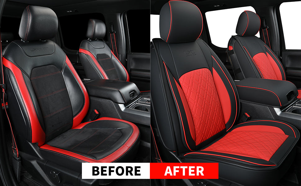 LUCKYMAN CLUB F150 Full Set Seat Covers, Fit 2015-2024 Ford F150 and 2017-2024 F250 F350 F450