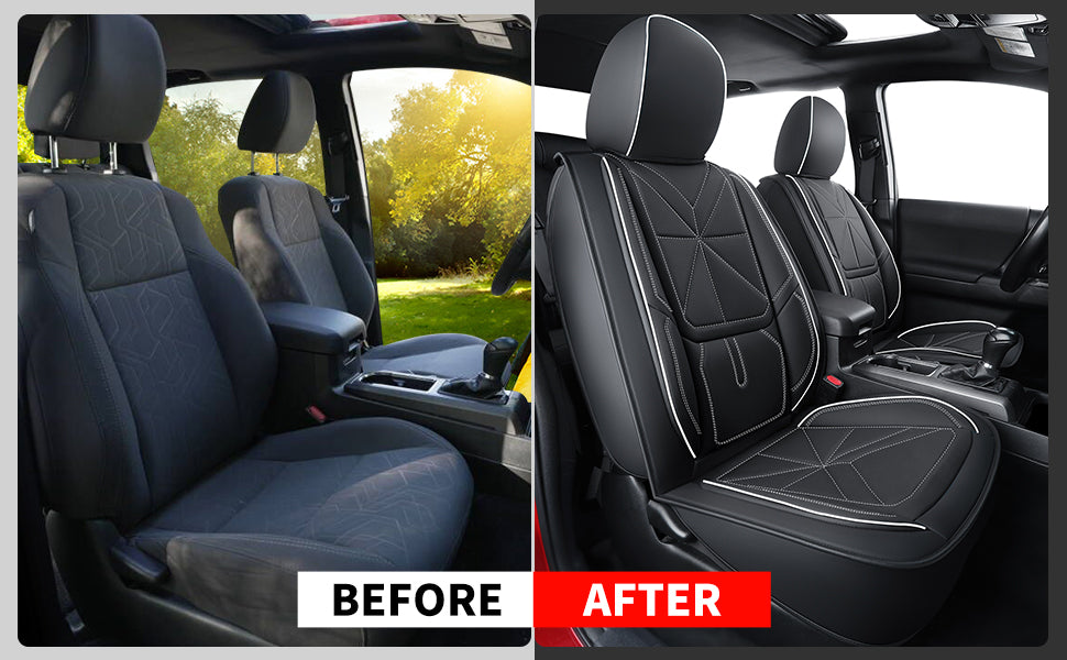 LUCKYMAN CLUB 2005-2023 Tacoma Seat Covers Custom Double Cab,Waterproof leather seat cover, all seasons including trims like SR, SR5, Limited, TRD Off Road, TRD Pro, TRD Sport, etc. comfortable and breathable