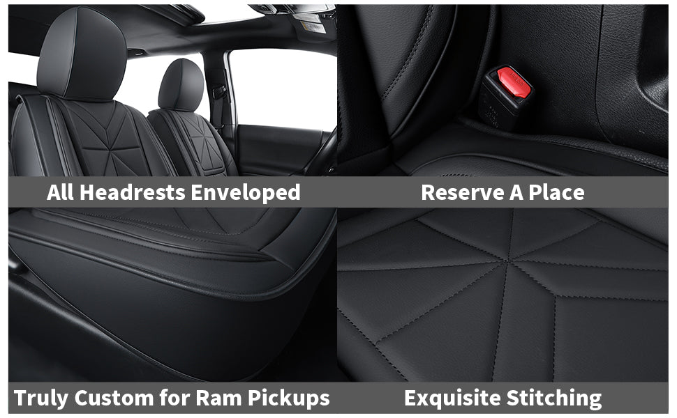 LUCKYMAN CLUB 2005-2023 Tacoma Seat Covers Custom Double Cab,Waterproof leather seat cover, all seasons including trims like SR, SR5, Limited, TRD Off Road, TRD Pro, TRD Sport, etc. comfortable and breathable