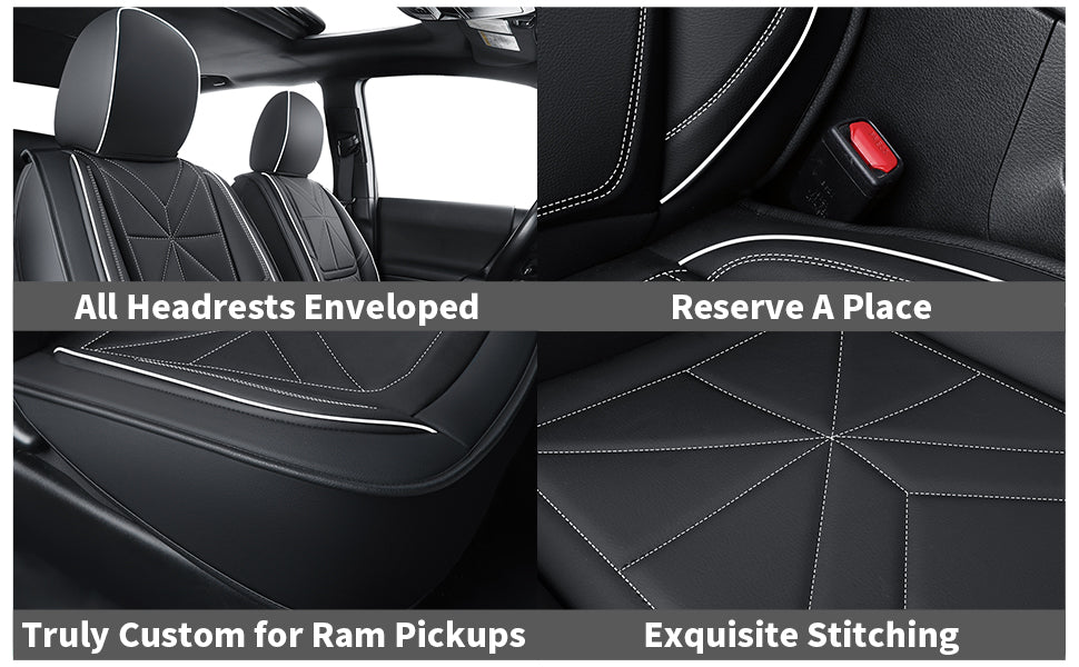 LUCKYMAN CLUB 2005-2023 Tacoma Seat Covers Custom Double Cab,Waterproof leather seat cover, all seasons including trims like SR, SR5, Limited, TRD Off Road, TRD Pro, TRD Sport, etc. comfortable and breathable