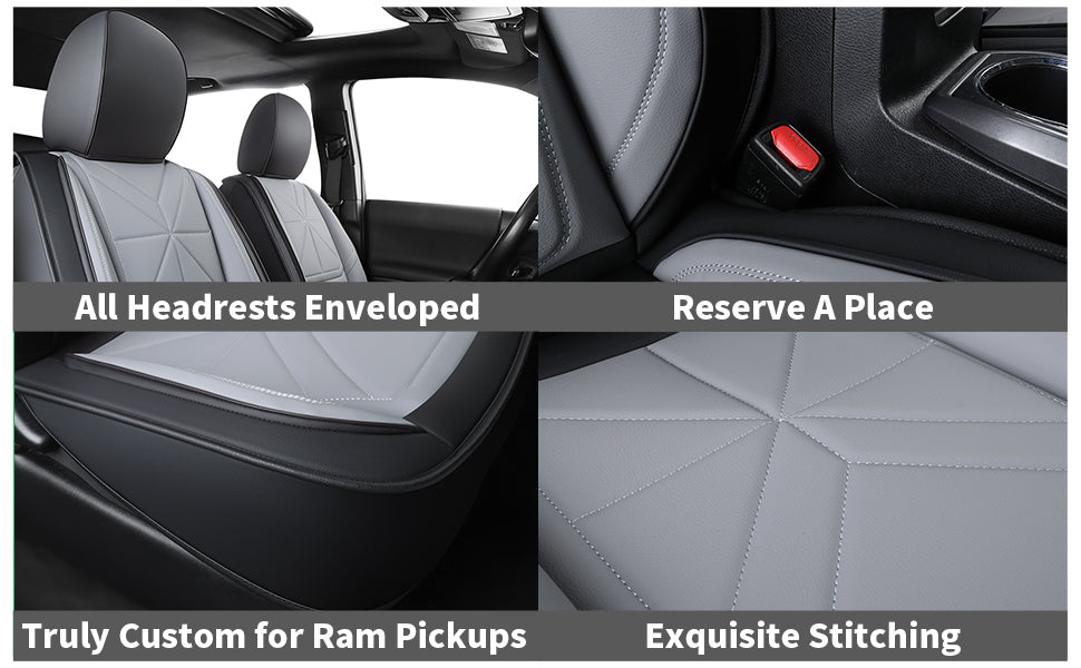 LUCKYMAN CLUB 2005-2023 Tacoma Seat Covers Custom Double Cab,Waterproof leather seat cover, all seasons including trims like SR, SR5, Limited, TRD Off Road, TRD Pro, TRD Sport, etc. comfortable and breathable