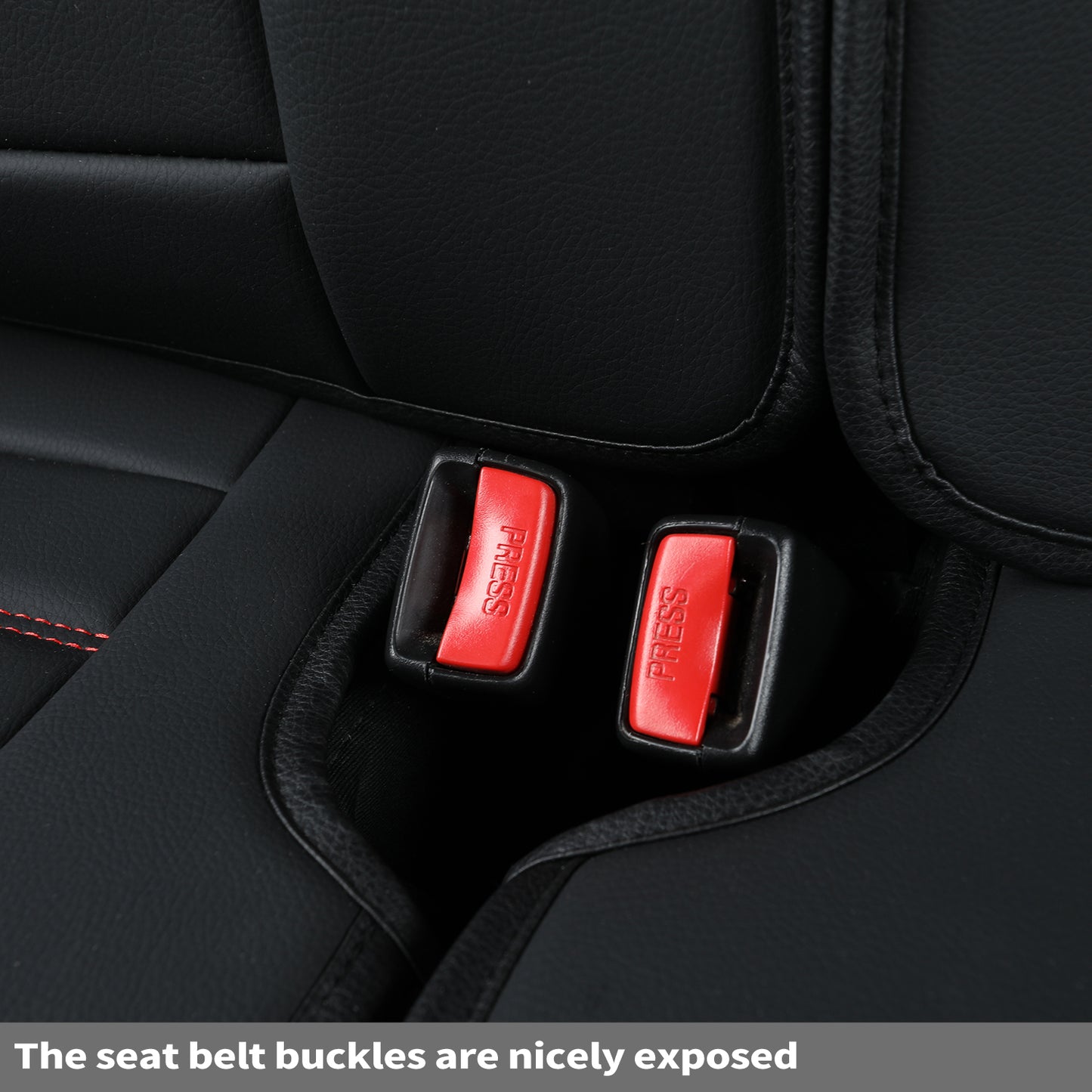 LUCKYMAN CLUB For F150 Faux Leather Seat Covers, For F150 2009-2024 Super Crew Super Cab Regular Cab 2017-2023 For F250 F350 F450 Super Duty Crew Cab