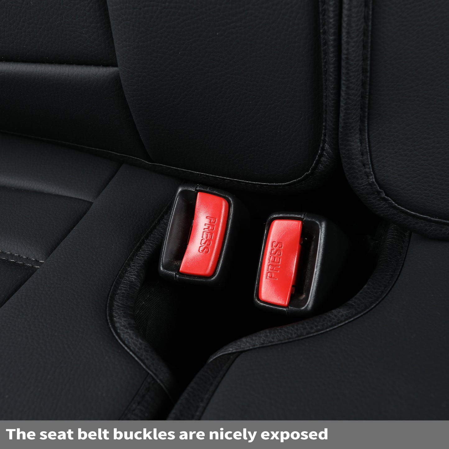 LUCKYMAN CLUB For F150 Faux Leather Seat Covers, For F150 2009-2024 Super Crew Super Cab Regular Cab 2017-2023 For F250 F350 F450 Super Duty Crew Cab