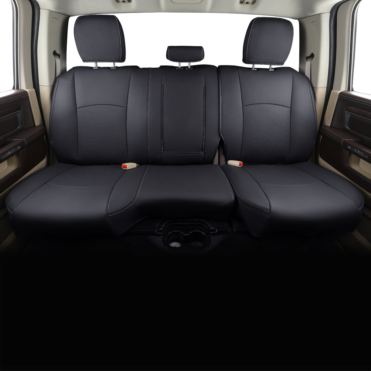 LUCKYMAN CLUB Ram 1500 2011-2019 2020 2021 2022 2023 2024 Crew Cab Waterproof Seat Covers FullSet, Custom Fit Ram Bighorn Laramie Limited Rebel Longhorn Pickup with 4/6 Split Rear Seat