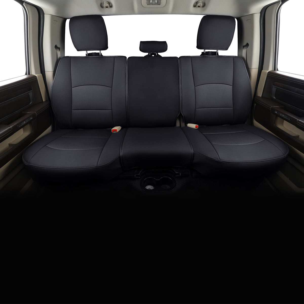 LUCKYMAN CLUB Ram 1500 2011-2019 2020 2021 2022 2023 2024 Crew Cab Waterproof Seat Covers FullSet, Custom Fit Ram Bighorn Laramie Limited Rebel Longhorn Pickup with 4/6 Split Rear Seat