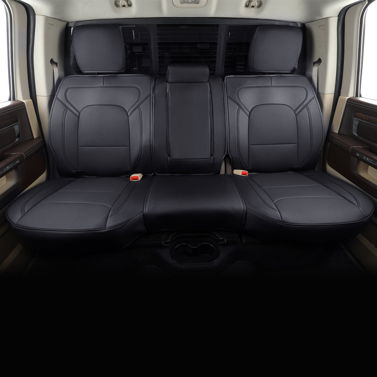 LUCKYMAN CLUB Ram 1500 2011-2019 2020 2021 2022 2023 2024 Crew Cab Waterproof Seat Covers FullSet, Custom Fit Ram Bighorn Laramie Limited Rebel Longhorn Pickup with 4/6 Split Rear Seat