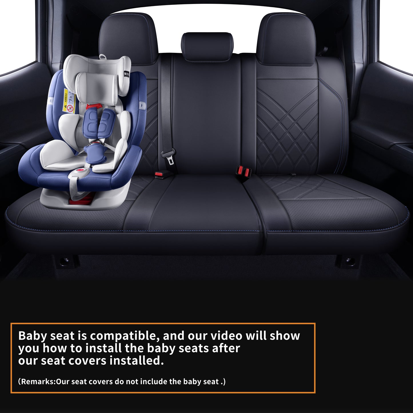 LUCKYMAN CLUB Tacoma Full Seat Covers, suitable for Tacoma 2016-2023 Seat covers for five persons double cab, artificial leather, four seasons available, breathable and comfortable