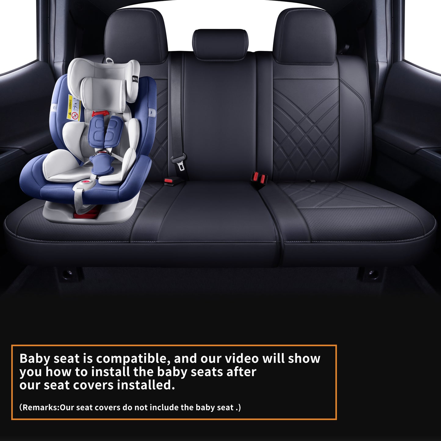 LUCKYMAN CLUB Tacoma Full Seat Covers, suitable for Tacoma 2016-2023 Seat covers for five persons double cab, artificial leather, four seasons available, breathable and comfortable