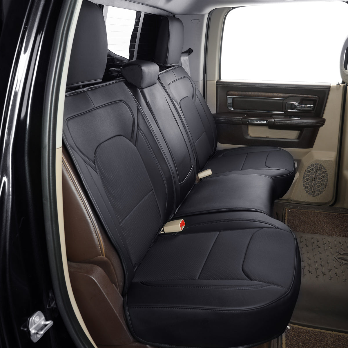 LUCKYMAN CLUB Ram 1500 2011-2019 2020 2021 2022 2023 2024 Crew Cab Waterproof Seat Covers FullSet, Custom Fit Ram Bighorn Laramie Limited Rebel Longhorn Pickup with 4/6 Split Rear Seat
