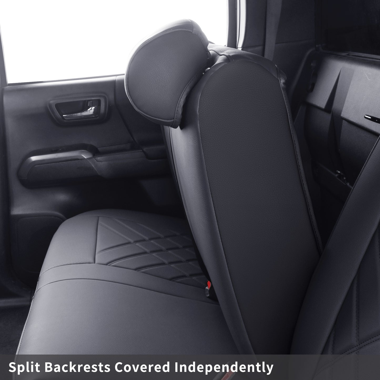 LUCKYMAN CLUB Tacoma Full Seat Covers, suitable for Tacoma 2016-2023 Seat covers for five persons double cab, artificial leather, four seasons available, breathable and comfortable