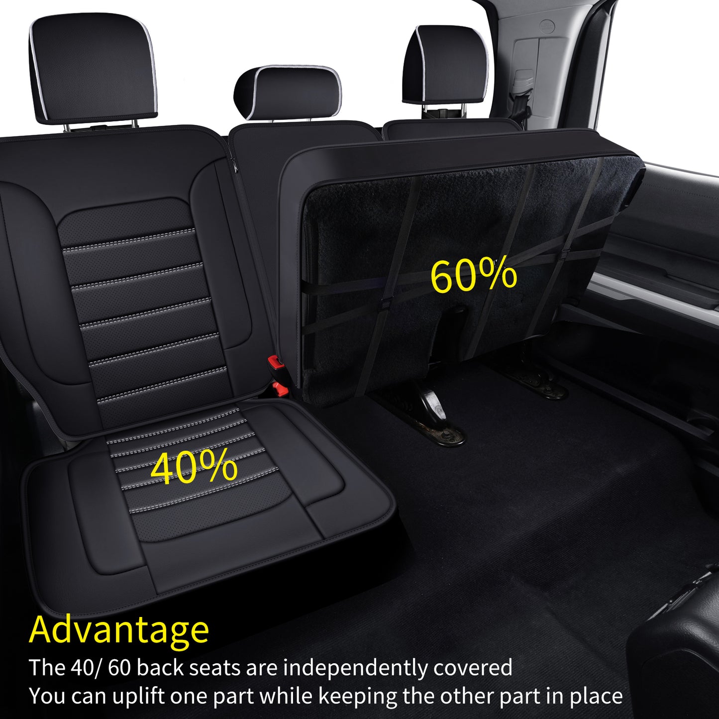 LUCKYMAN CLUB Tundra Customisation Seat Covers with Faux Leather fit for 2014-2021 Tundra Crew, CrewMax, and Double/Extended Cab; Acceptably fit for 2007-2013 Tundra pickups