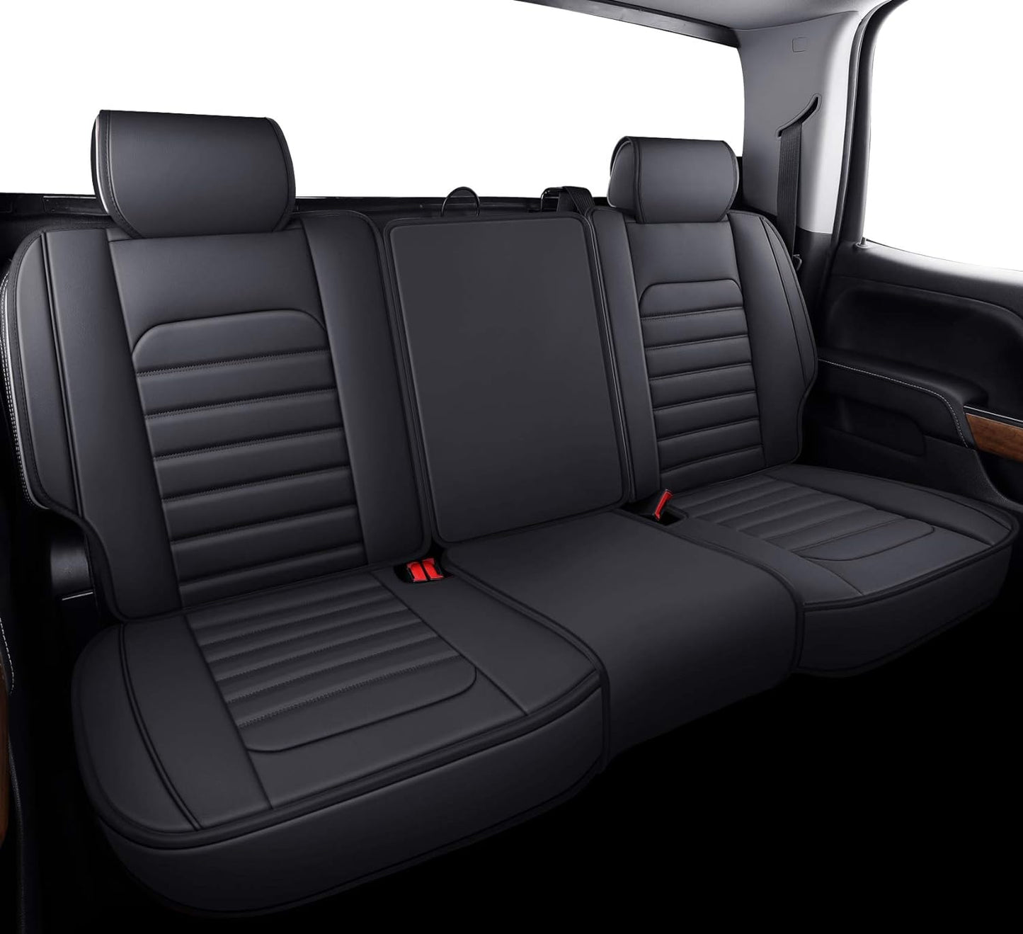 LUCKYMAN CLUB Chevy Chevrolet Silverado GMC Sierra Car Seat Covers Fit 2007-2023 2024 1500/2500/3500HD Truck Waterproof Leather Crew Double Extended Cab Cushion Covers