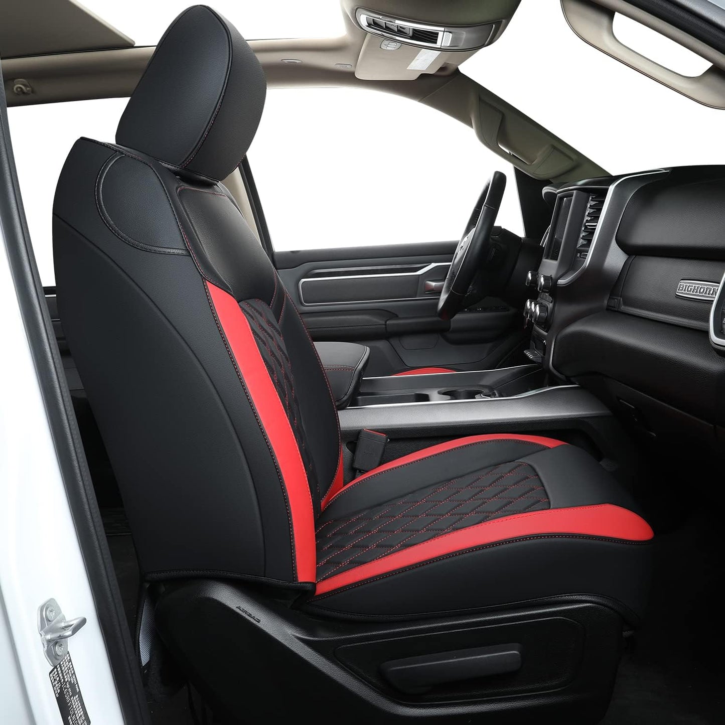 LUCKYMANCLUB Ram 1500Seat Covers,2011-2024,1500/2500/3500Crew Cab Waterproof Seat Covers FullSet, Custom Fit Ram Bighorn Laramie Limited Rebel Longhorn Pickup with 4/6 Split Rear Seat