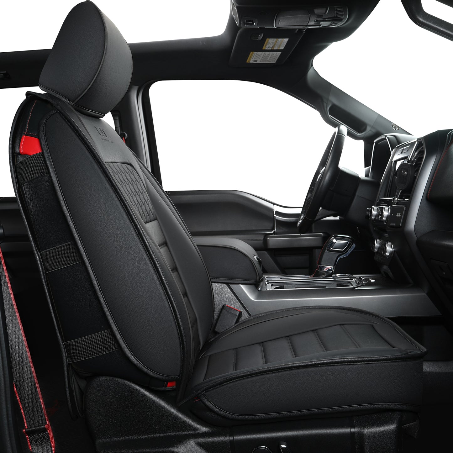 LUCKYMAN CLUB For F150 Faux Leather Seat Covers, For F150 2009-2024 Super Crew Super Cab Regular Cab 2017-2023 For F250 F350 F450 Super Duty Crew Cab
