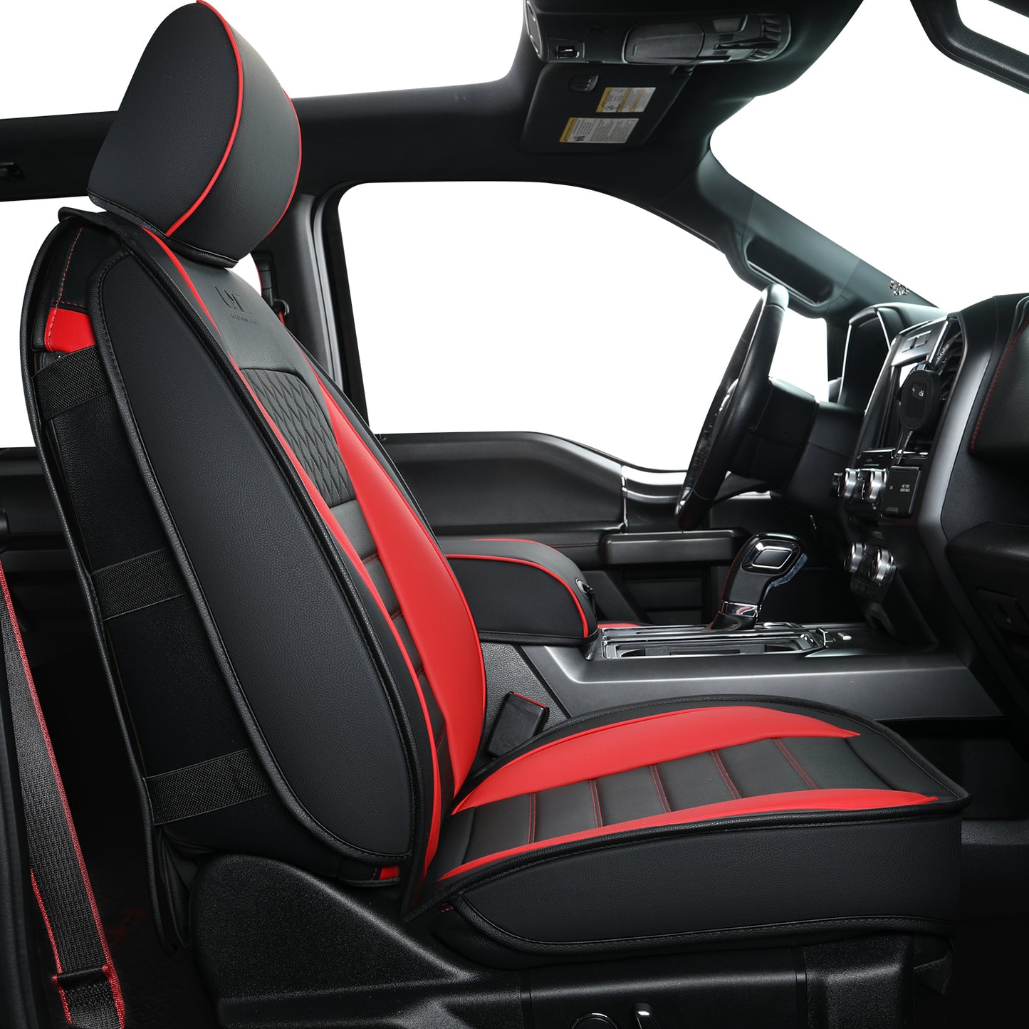 LUCKYMAN CLUB For F150 Faux Leather Seat Covers, For F150 2009-2024 Super Crew Super Cab Regular Cab 2017-2023 For F250 F350 F450 Super Duty Crew Cab