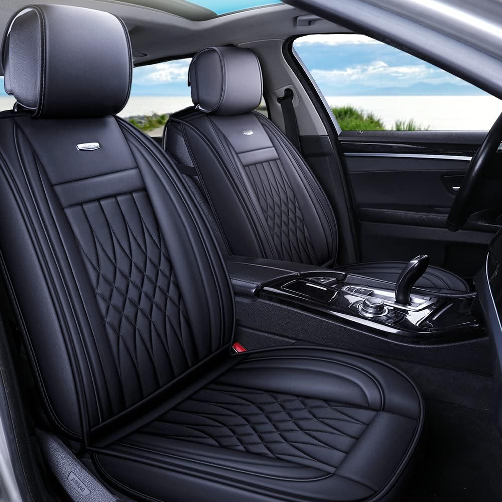 LUCKYMAN CLUB Seat Covers fit for Ford F150 Crew Cab from 2015 to 2024 and fit for F250 F350 F450 Crew Cab from 2017 to 2024 with Faux Leather