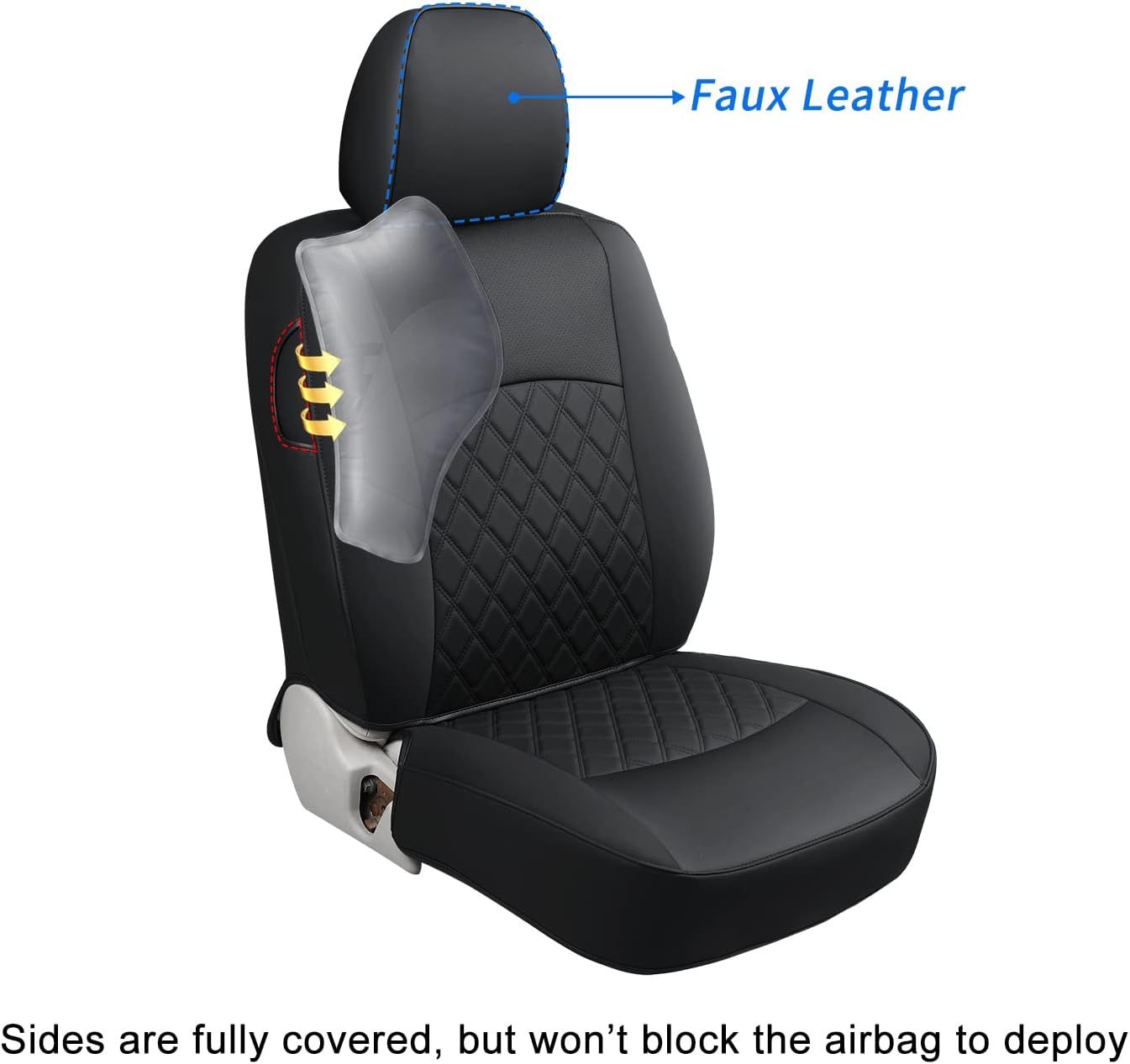 LUCKYMANCLUB Ram 1500Seat Covers,2011-2024,1500/2500/3500Crew Cab Waterproof Seat Covers FullSet, Custom Fit Ram Bighorn Laramie Limited Rebel Longhorn Pickup with 4/6 Split Rear Seat