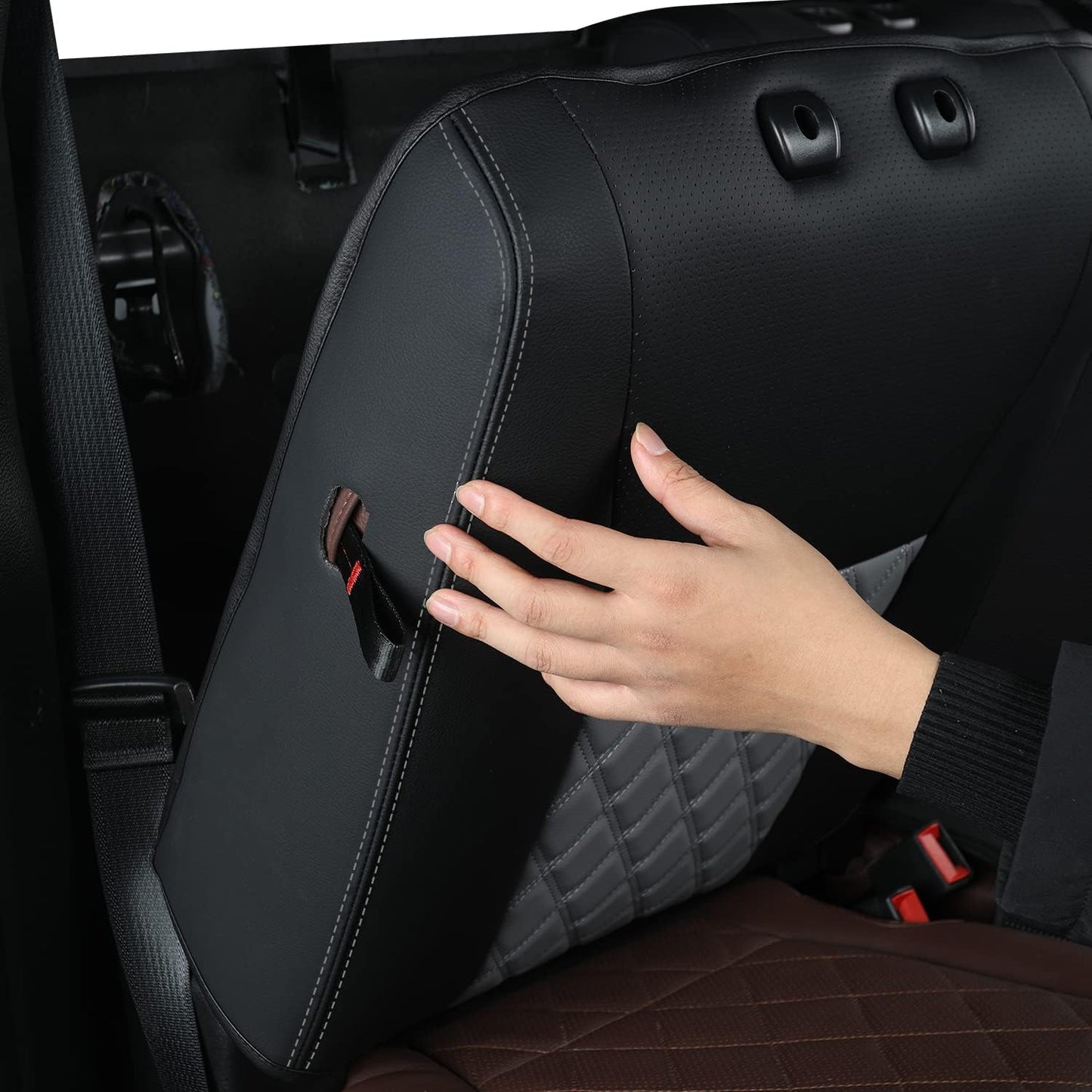 LUCKYMAN CLUB F150 SuperCrew 2009-2024 Custom Pickup Car Truck Seat Covers XLT, Waterproof Faux Leather, Full Coverage, Also Fit 2010-2024 F250/F350/F450