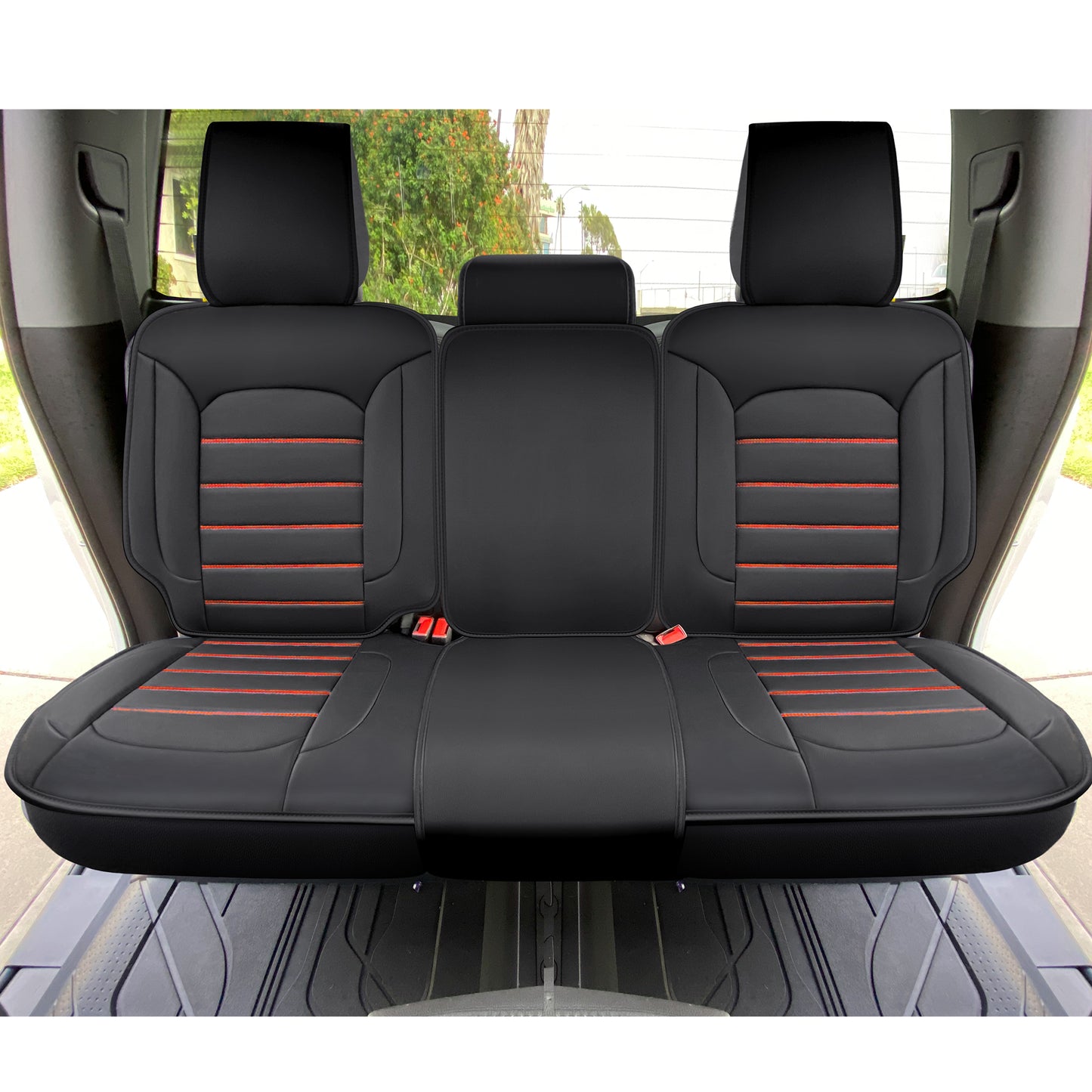 LUCKYMAN CLUB Silverado Seat Covers Fit for 2007-2024 Chevy Silverado Sierra 1500/2500 HD / 3500 HD Crew,Double,Extended Cab with Water Proof Faux Leather