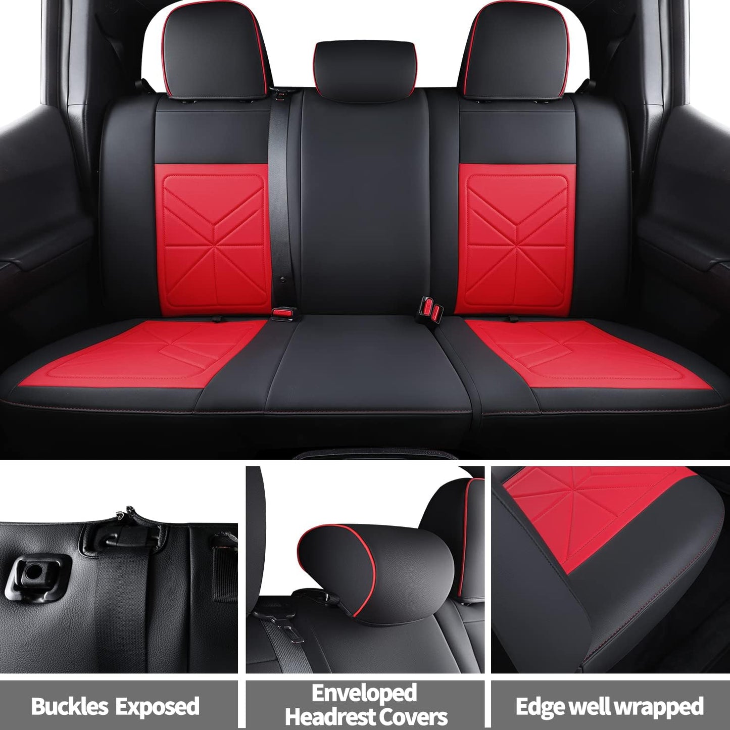 LUCKYMAN CLUB 2005-2023 Tacoma Seat Covers Custom Double Cab,Waterproof leather seat cover, all seasons including trims like SR, SR5, Limited, TRD Off Road, TRD Pro, TRD Sport, etc. comfortable and breathable
