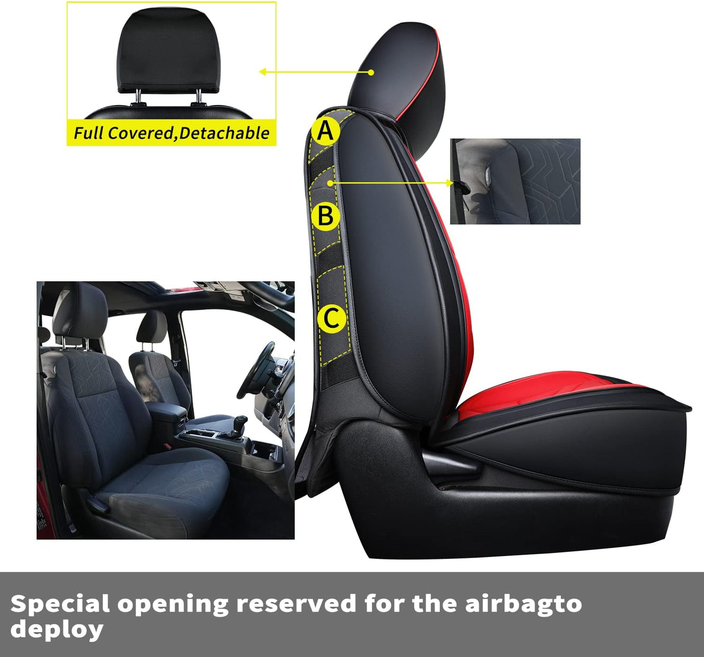 LUCKYMAN CLUB 2005-2023 Tacoma Seat Covers Custom Double Cab,Waterproof leather seat cover, all seasons including trims like SR, SR5, Limited, TRD Off Road, TRD Pro, TRD Sport, etc. comfortable and breathable
