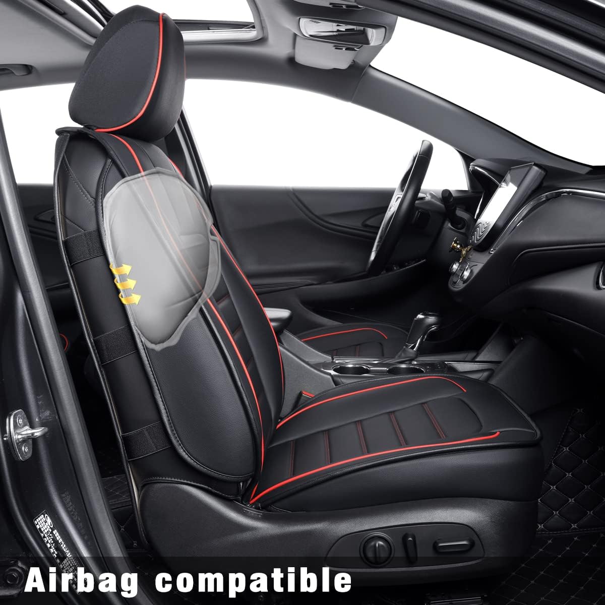 LUCKYMAN CLUB Chevy Malibu Seat Covers fit for 2013-2024 Malibu with Faux Leather