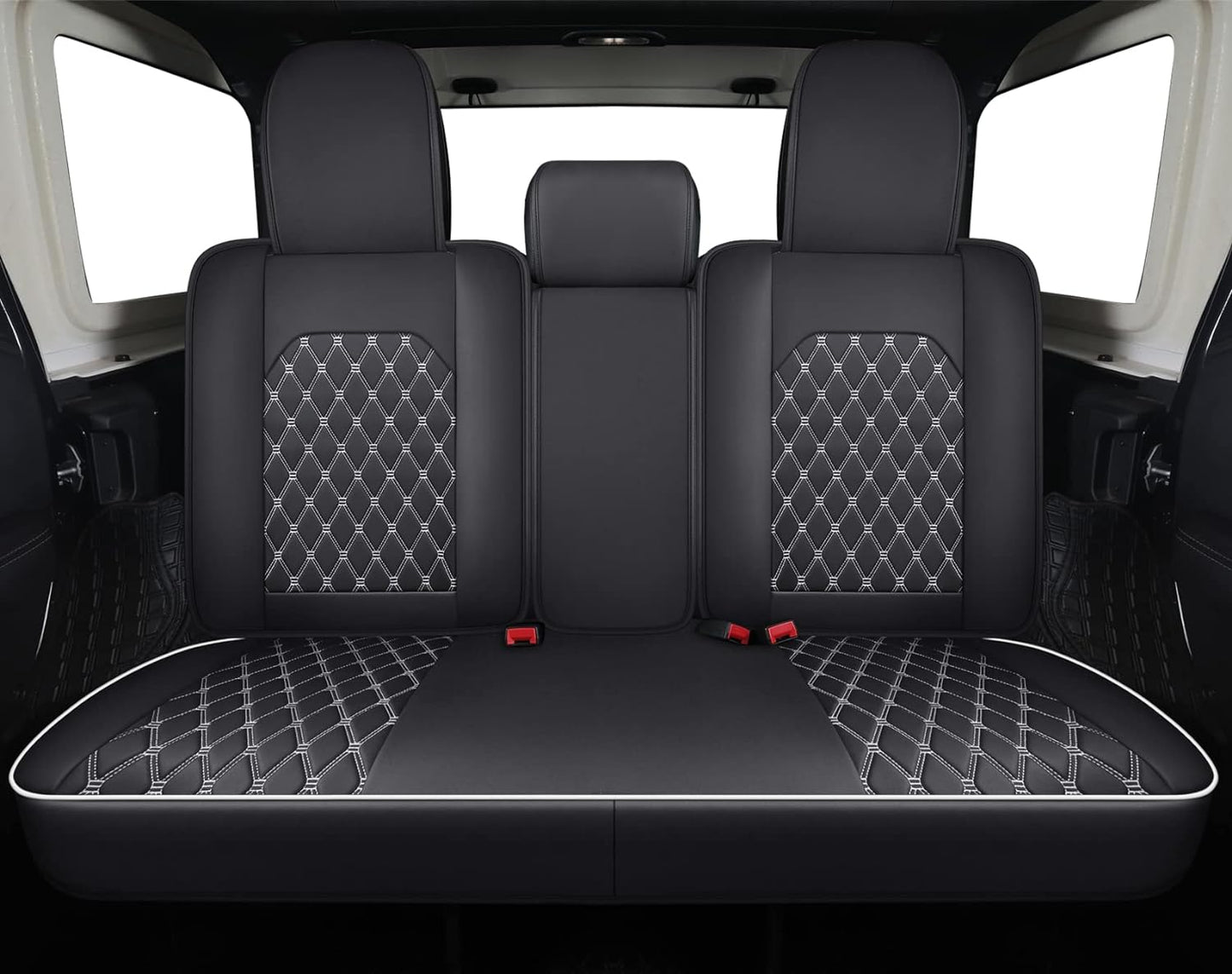 LUCKYMAN CLUB Jeep Wrangler JK JL Front Seat Covers Custom Fit 2/4 Door 2007-2024 Unlimited Rubicon 392 Sahara Willys Sport High Altitude Truck Pickup Waterproof Leather